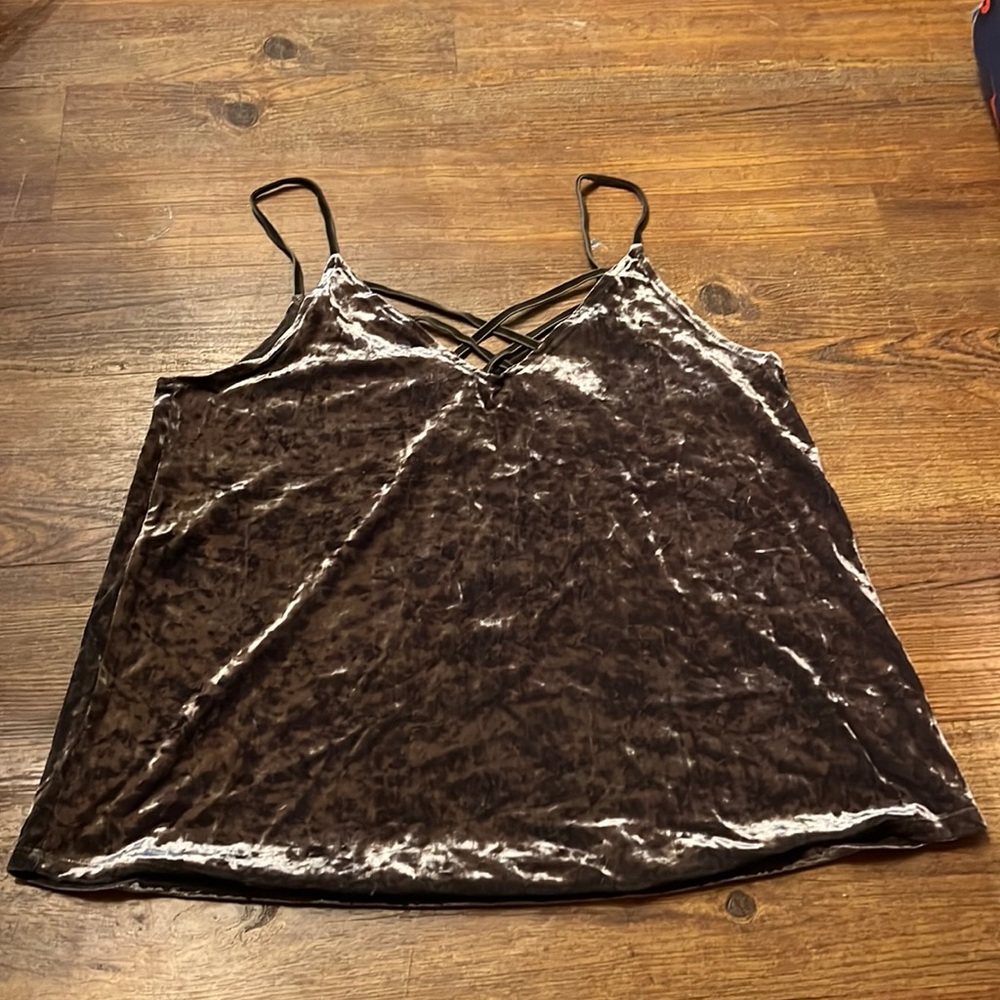 Velvet camisole - olive green - size L